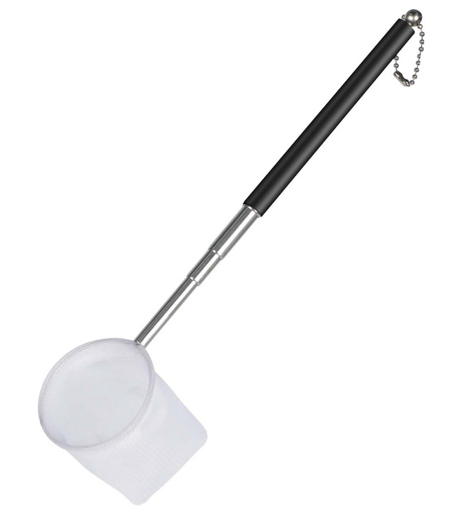 Aquarium Garnelennetz 5cm Tiny Fish Tank Net mit Ausziehbarem Edelstahlgriff Weiches Feines Netz Mesh für Garnelen Baby Fisch Lebensmittel Rückstände Schmutz Skimming Net für Aquarien