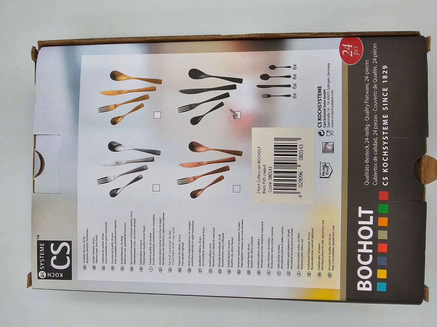 Schwarzes Besteck 24teilig